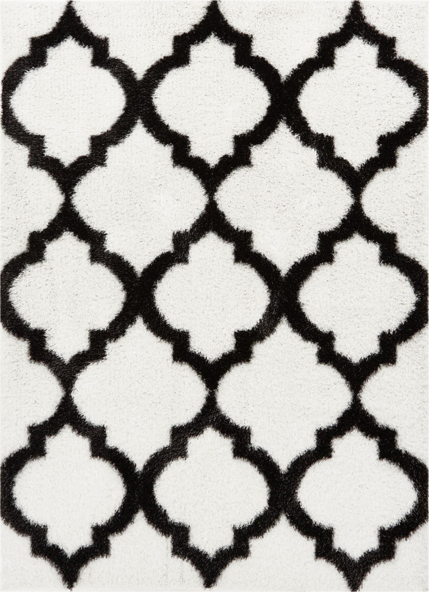 Humble White Modern Lattice Shag Rug CO-42