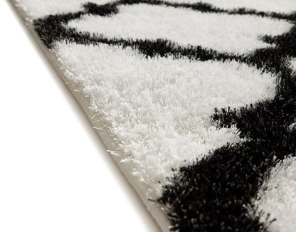 Humble White Modern Lattice Shag Rug CO-42