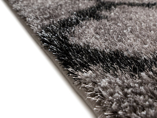 Humble Grey Modern Lattice Shag Rug CO-47