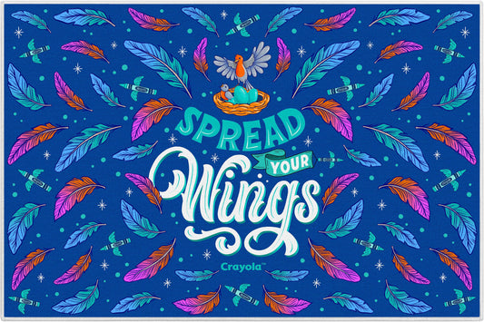 Crayola Spread Your Wings Blue Rug CRA-03A