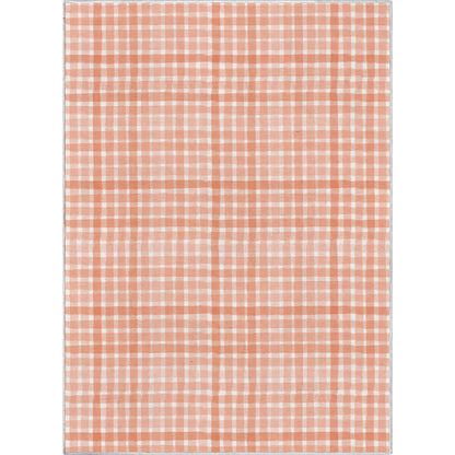 Crayola Solid Plaid Coral Rug CRA-18A