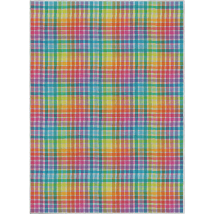 Crayola Multi Plaid Multicolor Rug CRA-19A