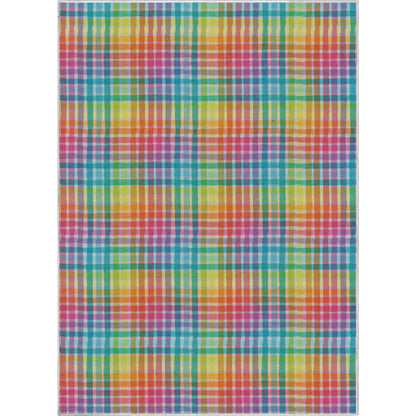 Crayola Multi Plaid Multicolor Rug CRA-19A