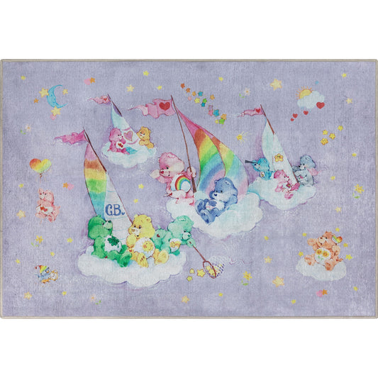 Care Bears Sailing On Clouds Lavendar Rug CRB-05A