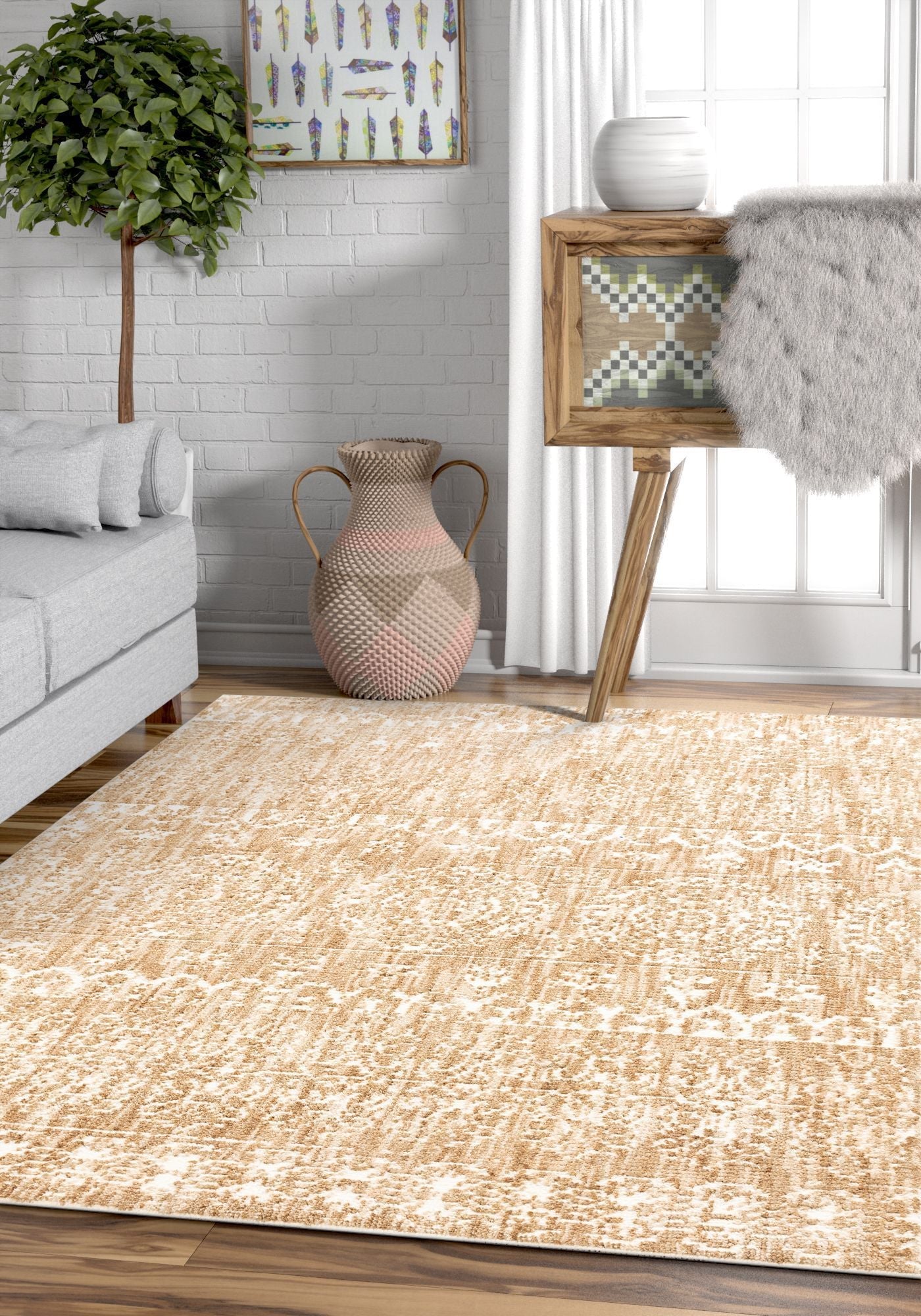 Elodie Ivory Modern Vintage Mediterranean Rug DE-42