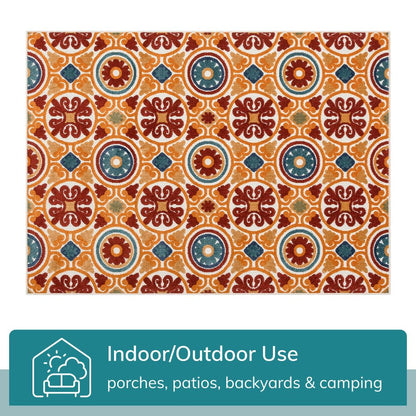Audun Modern Geometric Indoor/Outdoor Red High-Low Rug DO-400