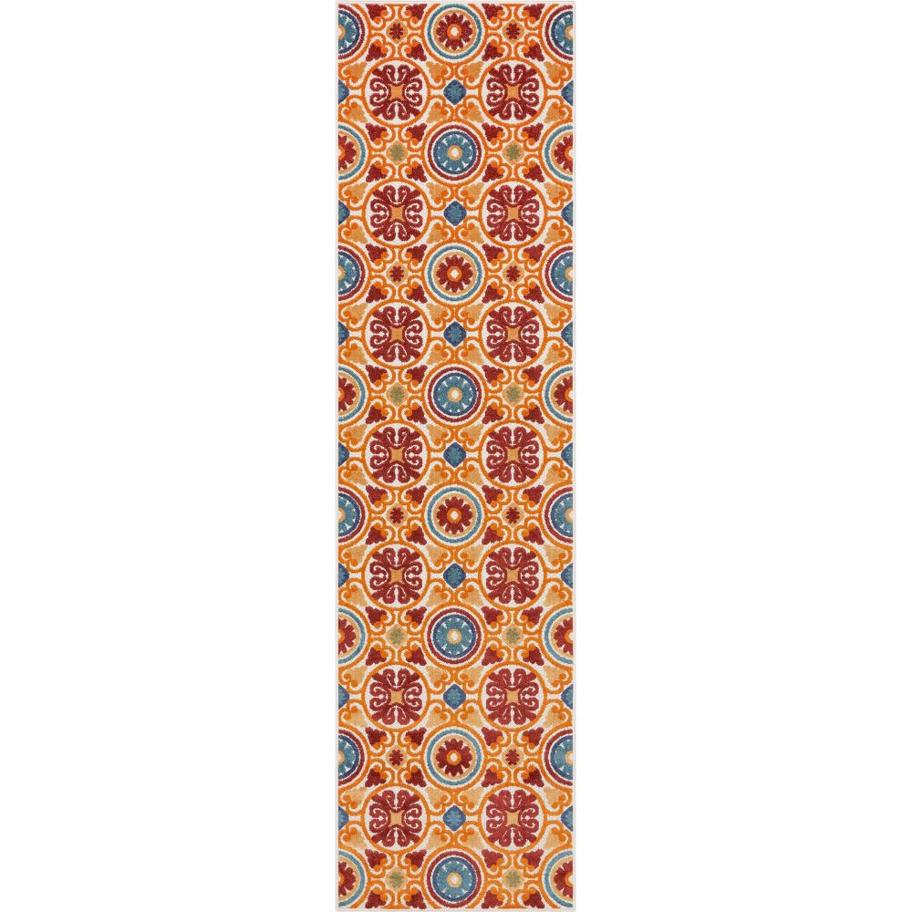 Audun Modern Geometric Indoor/Outdoor Red High-Low Rug DO-400