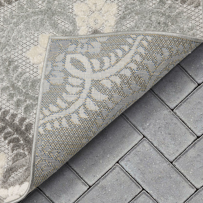 Loewy Modern Geometric Indoor/Outdoor Grey High-Low Rug DO-437