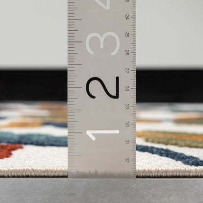 Neveh Beige Modern Floral Indoor Outdoor Rug DO-102