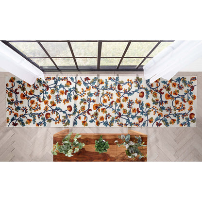 Neveh Beige Modern Floral Indoor Outdoor Rug DO-102