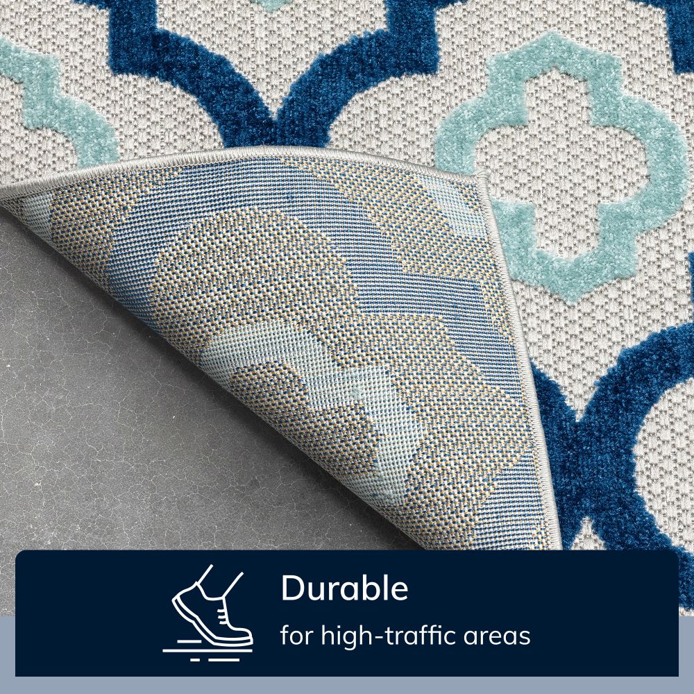 Illuminate Blue Modern Indoor Outdoor Rug DO-84