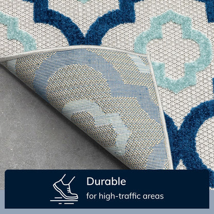 Illuminate Blue Modern Indoor Outdoor Rug DO-84