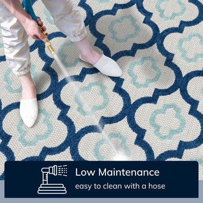 Illuminate Blue Modern Indoor Outdoor Rug DO-84