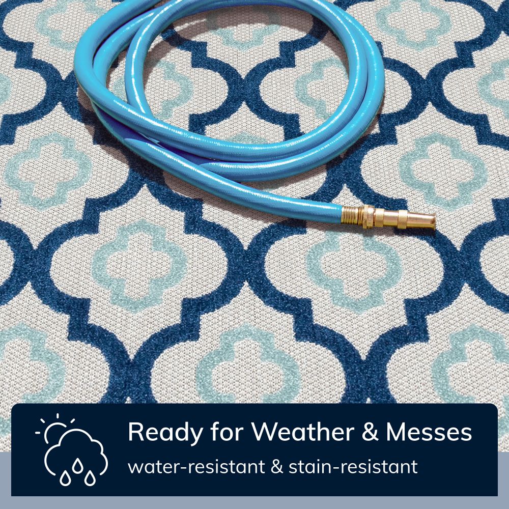 Illuminate Blue Modern Indoor Outdoor Rug DO-84