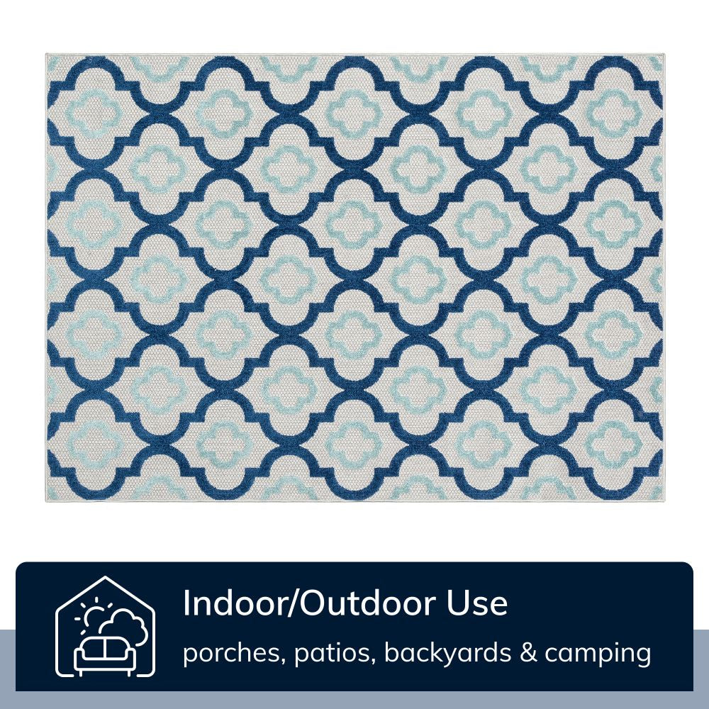 Illuminate Blue Modern Indoor Outdoor Rug DO-84