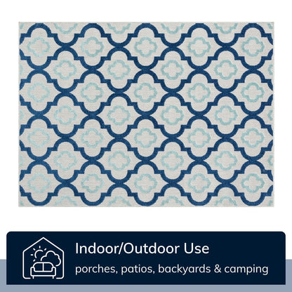 Illuminate Blue Modern Indoor Outdoor Rug DO-84