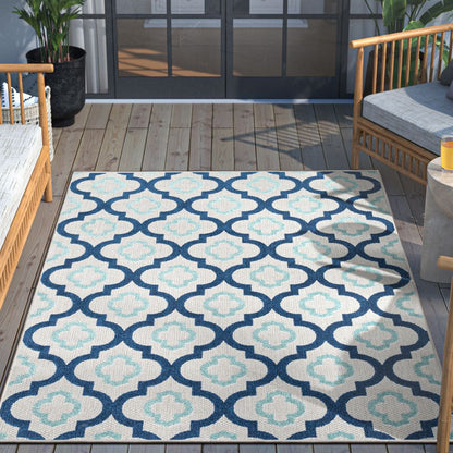 Illuminate Blue Modern Indoor Outdoor Rug DO-84
