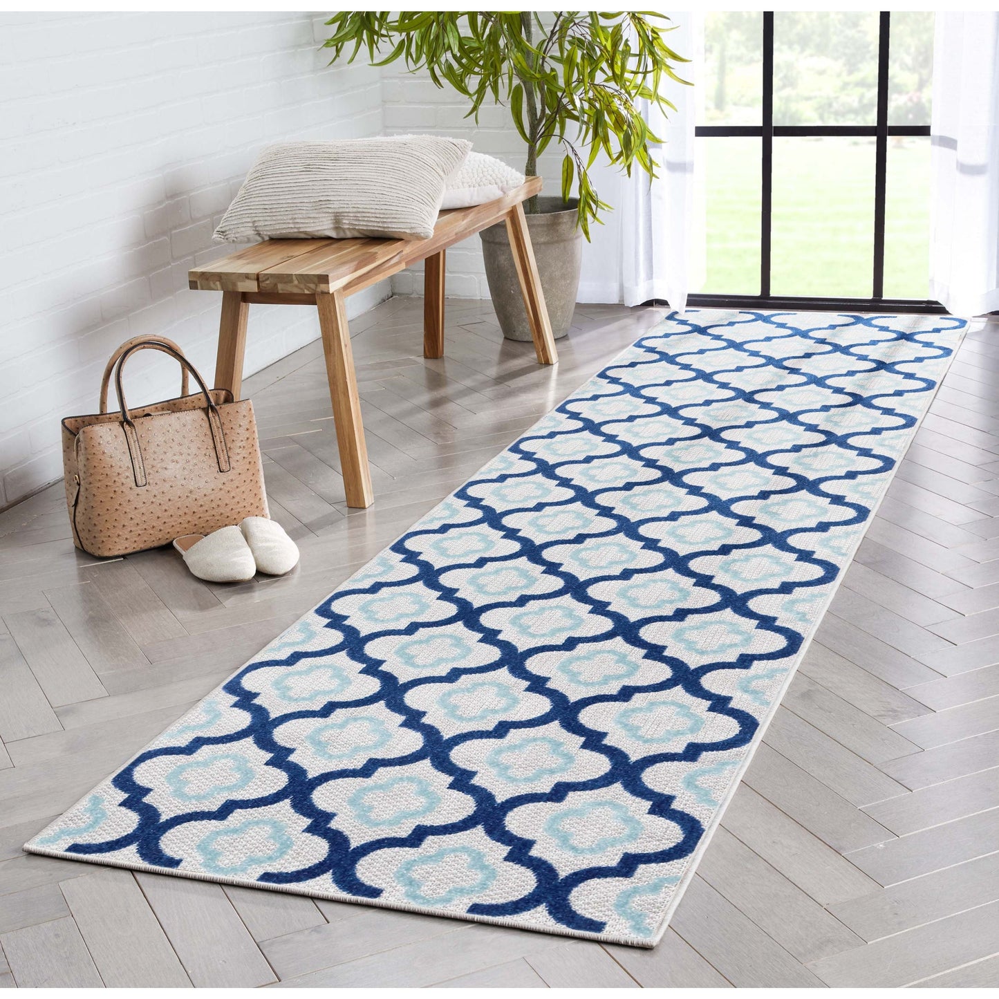 Illuminate Blue Modern Indoor Outdoor Rug DO-84