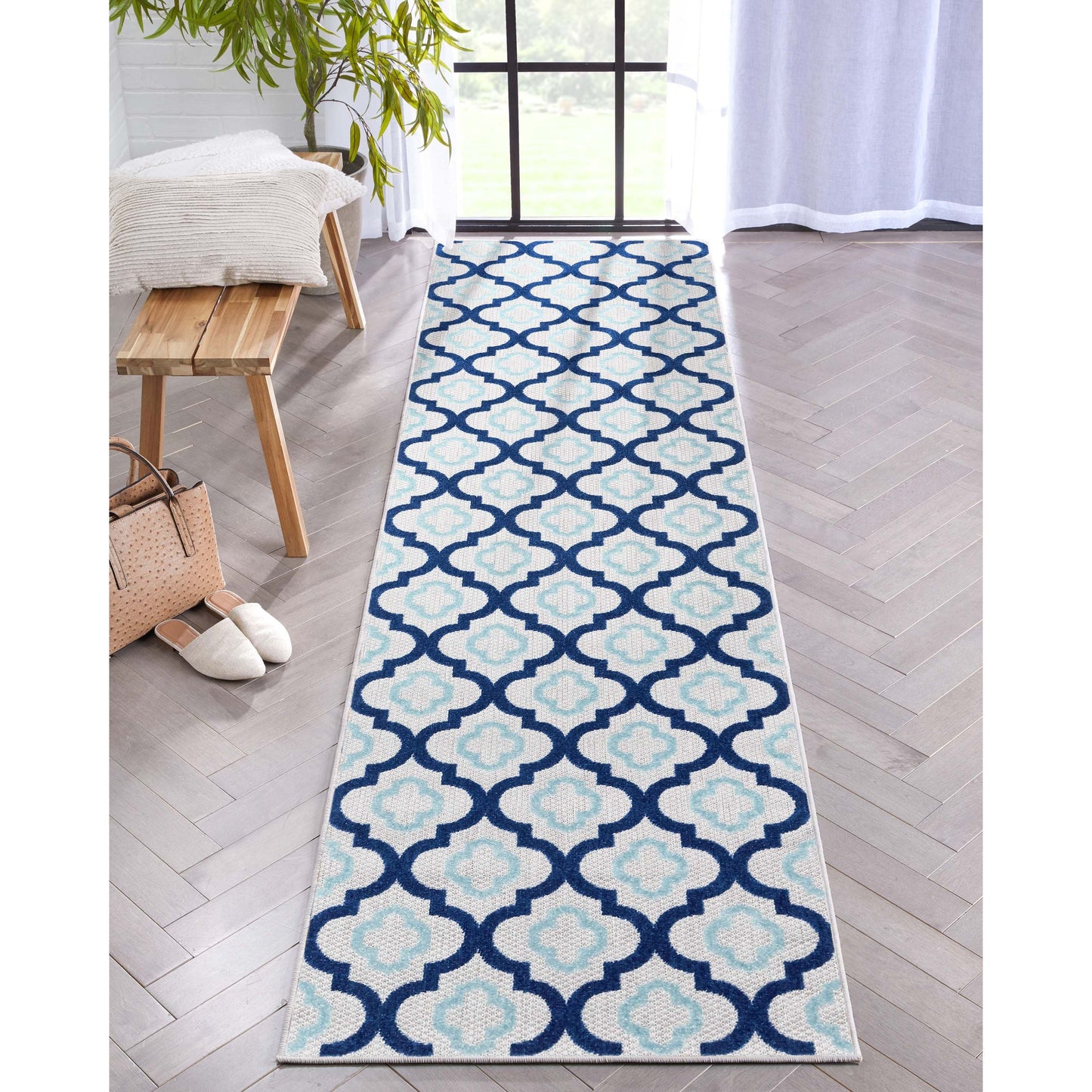 Illuminate Blue Modern Indoor Outdoor Rug DO-84