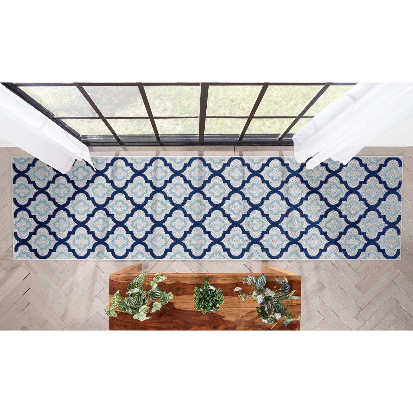 Illuminate Blue Modern Indoor Outdoor Rug DO-84