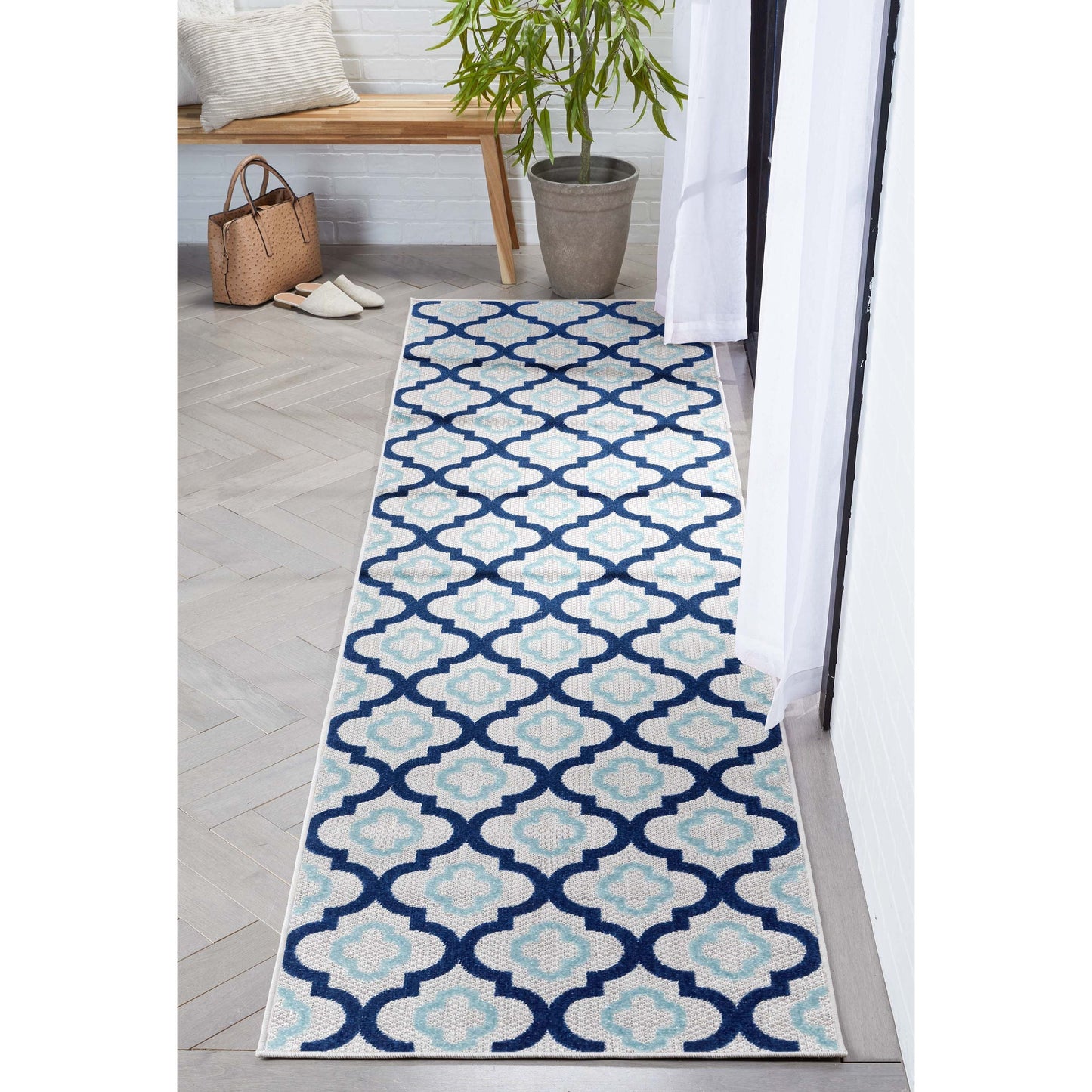 Illuminate Blue Modern Indoor Outdoor Rug DO-84