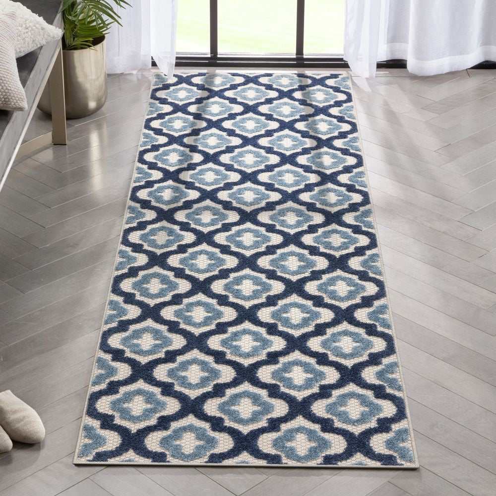 Illuminate Blue Modern Indoor Outdoor Rug DO-84