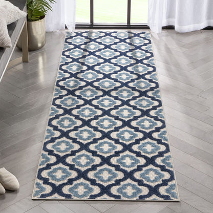 Illuminate Blue Modern Indoor Outdoor Rug DO-84