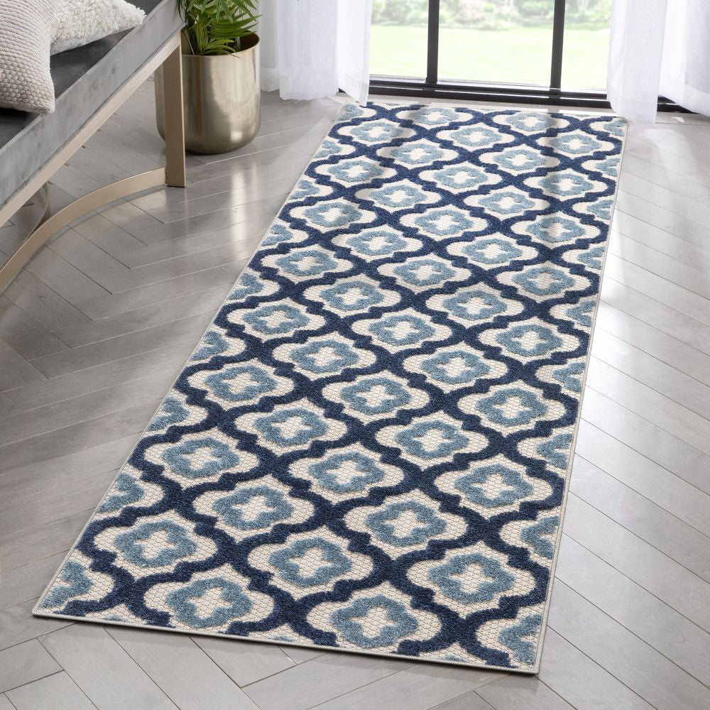 Illuminate Blue Modern Indoor Outdoor Rug DO-84