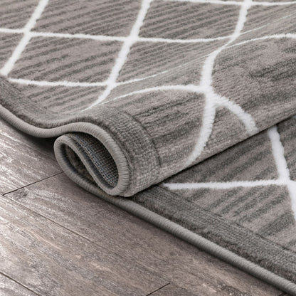 Moto Moroccan Lattice Trellis Grey Rug DU-58