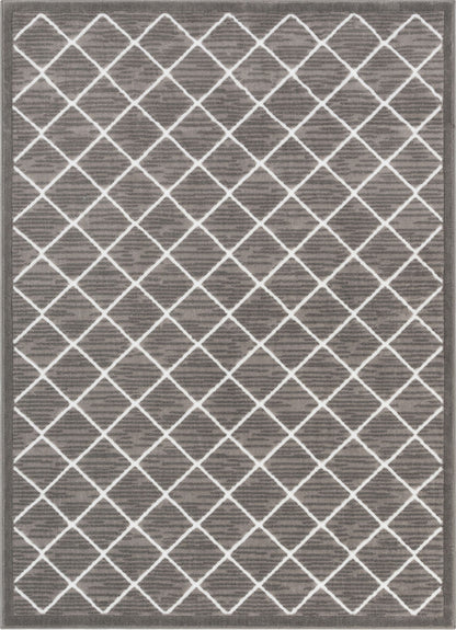 Moto Moroccan Lattice Trellis Grey Rug DU-58
