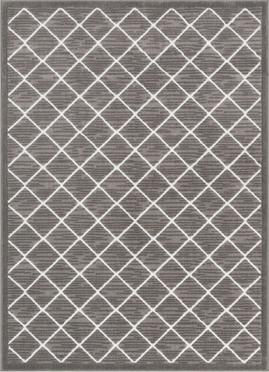 Moto Moroccan Lattice Trellis Grey Rug DU-58