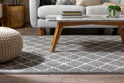 Moto Moroccan Lattice Trellis Grey Rug DU-58