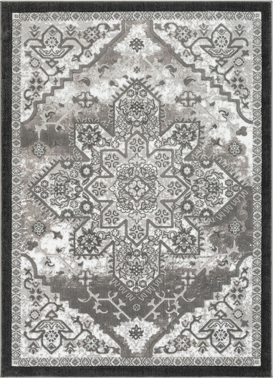 Caya Vintage Medallion Oriental Grey Rug DU-68