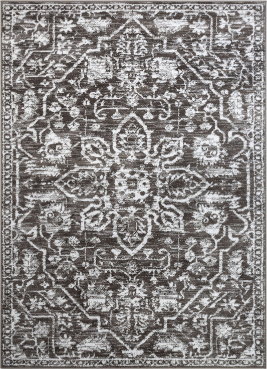 Disa Vintage Medallion Grey Soft Rug DZ-03