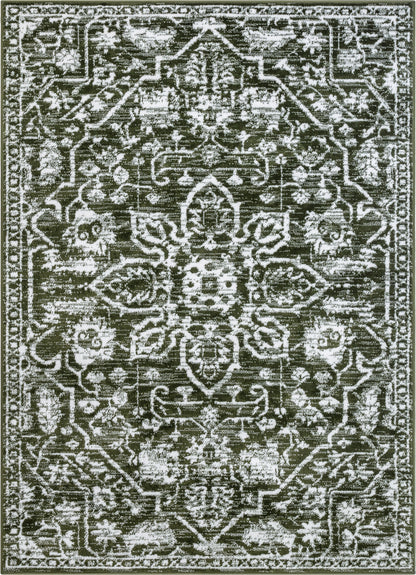 Disa Vintage Medallion Green Soft Rug DZ-05