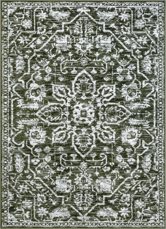 Disa Vintage Medallion Green Soft Rug DZ-05