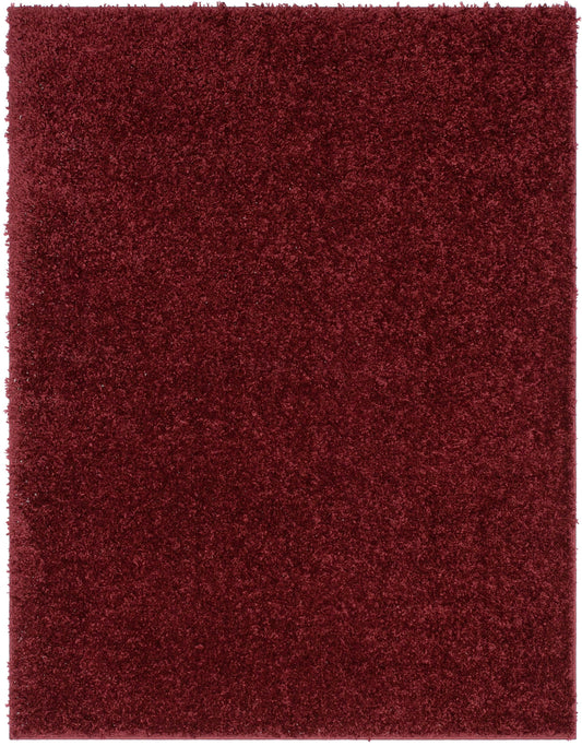 Emerson Modern Solid Deep Red Thick & Soft Shag Rug ELL-10