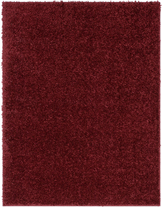 Emerson Modern Solid Deep Red Thick & Soft Shag Rug ELL-10