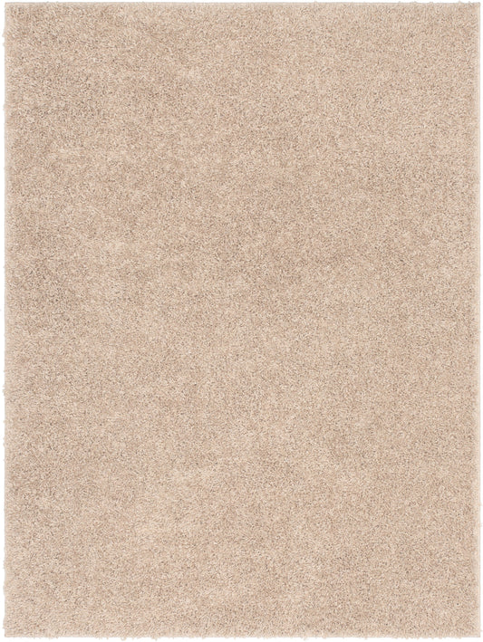 Emerson Modern Solid Beige Thick & Soft Shag Rug ELL-12