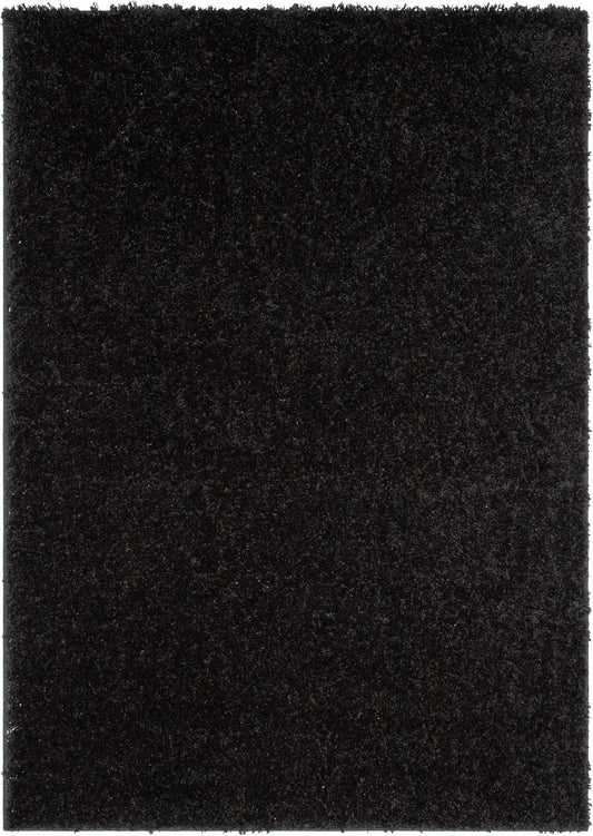 Emerson Modern Solid Black Thick & Soft Shag Rug ELL-13