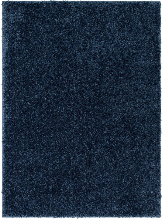 Emerson Modern Solid Dark Blue Thick & Soft Shag Rug ELL-14