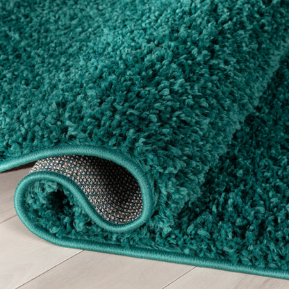 Emerson Modern Solid Green Textured Shag Rug ELL-15