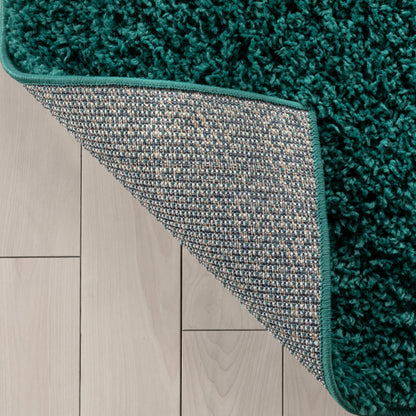 Emerson Modern Solid Green Textured Shag Rug ELL-15