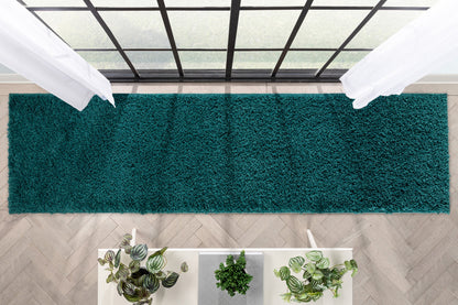 Emerson Modern Solid Green Textured Shag Rug ELL-15