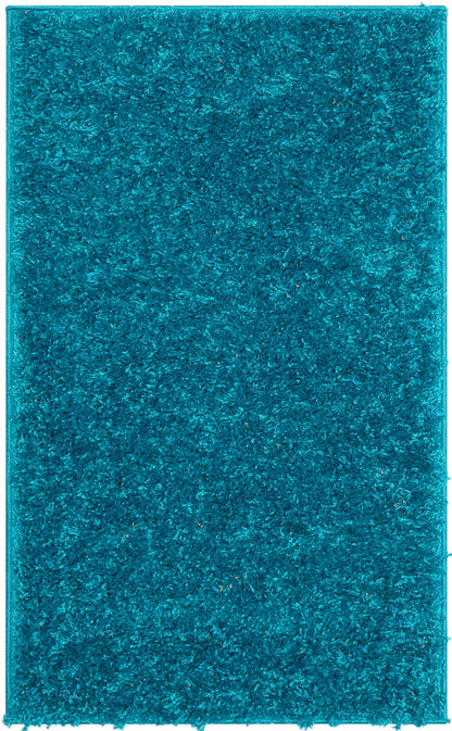 Emerson Modern Solid Teal Textured Shag Rug ELL-16