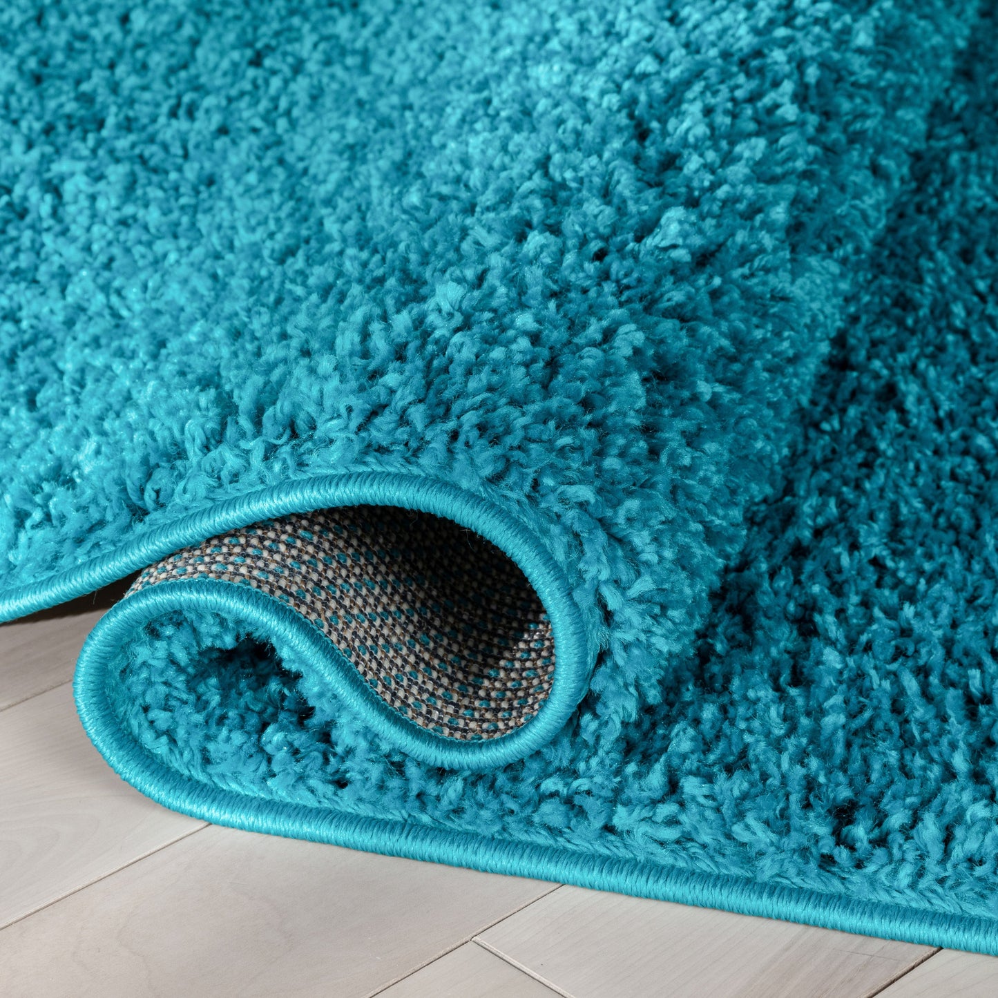 Emerson Modern Solid Teal Textured Shag Rug ELL-16
