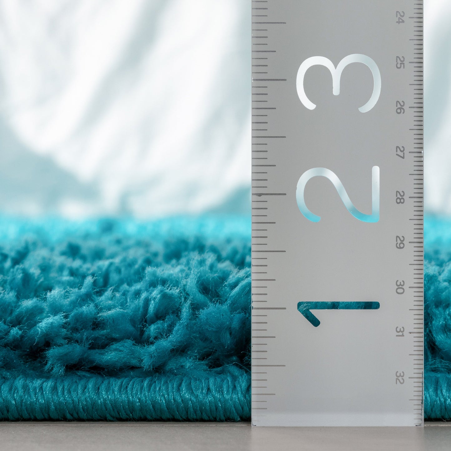 Emerson Modern Solid Teal Textured Shag Rug ELL-16