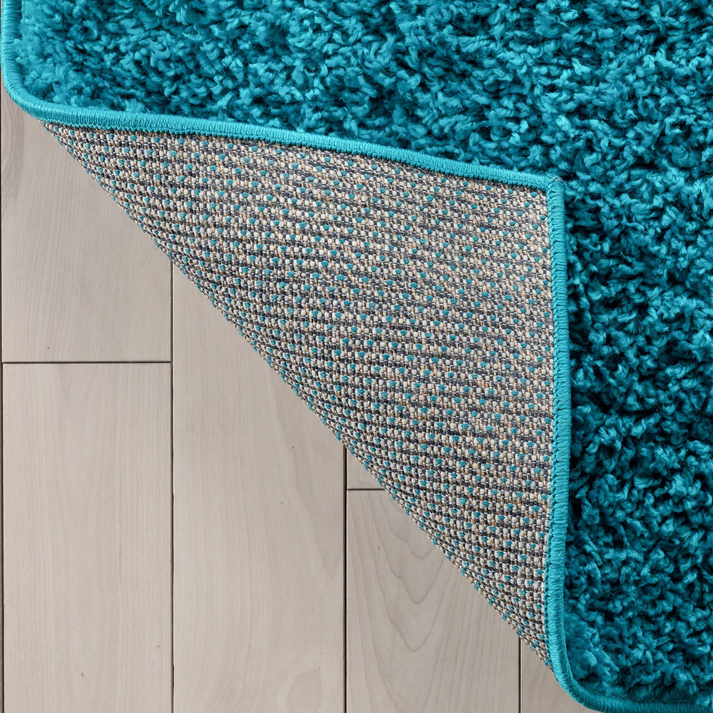 Emerson Modern Solid Teal Textured Shag Rug ELL-16