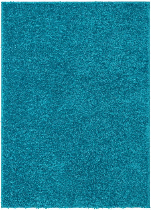 Emerson Modern Solid Teal Textured Shag Rug ELL-16