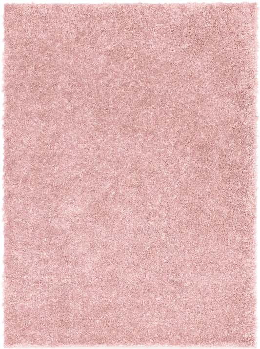 Emerson Modern Solid Pink Textured Shag Rug ELL-19